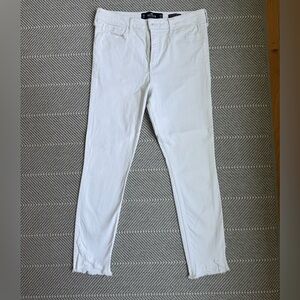 Hollister White High Rise Crop Super Skinny Jeans size 9R